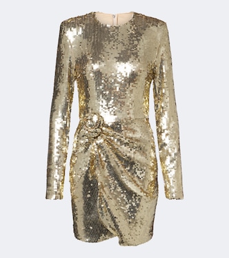 Gathered sequined minidress | Rotate