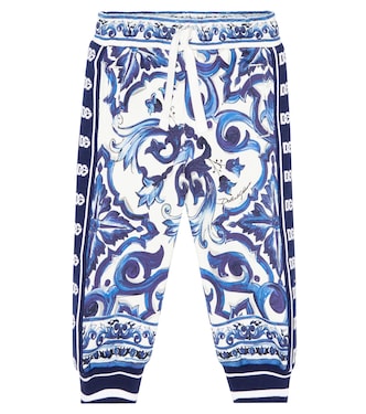 Printed cotton jersey sweatpants | Dolce&Gabbana Kids