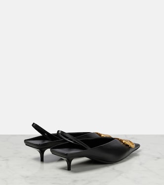 靴 Balenciaga Square Knife slingback Mules Square Knife BB slingback mules in black - Balenciaga | Mytheresa