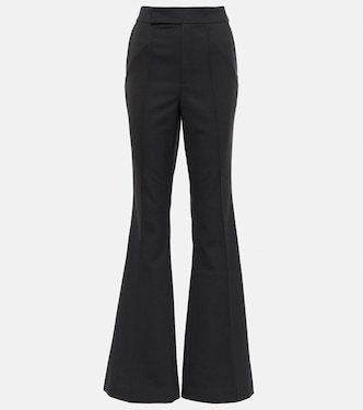 Pantalon évasé à taille haute en laine mélangée | Roland Mouret
