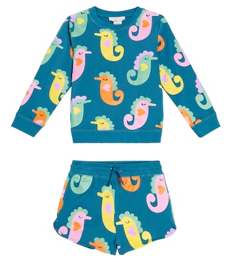 Printed cotton fleece sweatshirt and shorts set | Stella McCartney Kids
