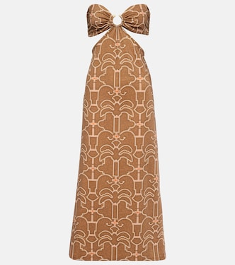 Ring-detail cutout printed maxi dress | Johanna Ortiz