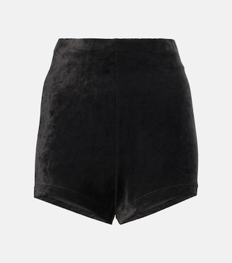 Lilies Dirt velvet jersey shorts | Rick Owens