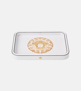 Medusa Gala Big leather tray | Versace Home