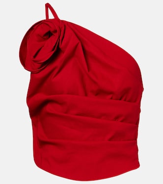 Floral-appliqué one-shoulder top | Magda Butrym