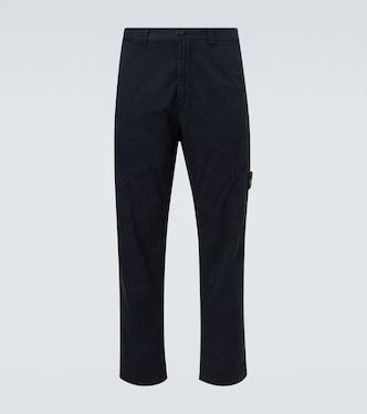 Pantalon cargo brodé en coton mélangé | Stone Island