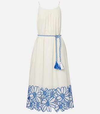 Robe midi Juliette brodée en coton | Velvet