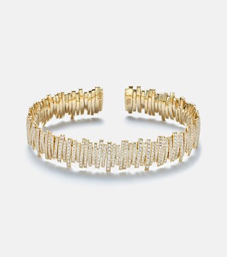 Pulsera Medium de oro de 18 ct con diamantes | Suzanne Kalan
