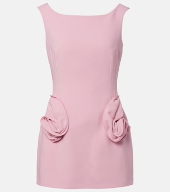 Floral-appliqué wool-blend minidress | Magda Butrym