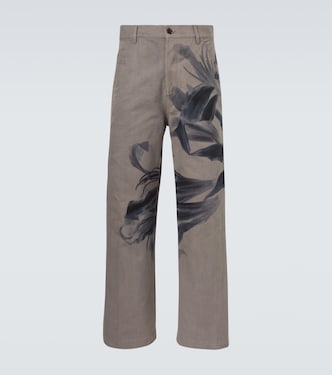 Pantaloni chino in cotone con stampa | Dries Van Noten