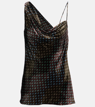 Draped printed velvet top | Dries Van Noten