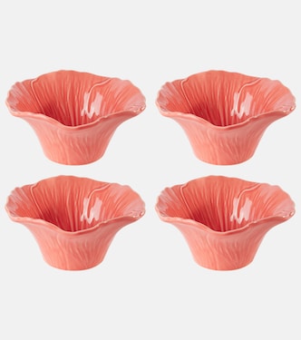 Maria Flor Hollyhock set of 4 ceramic bowls | Bordallo Pinheiro