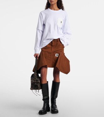 x Carhartt cotton canvas miniskirt in brown - Sacai | Mytheresa