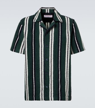 Griffith striped cotton-blend terry bowling shirt | Orlebar Brown