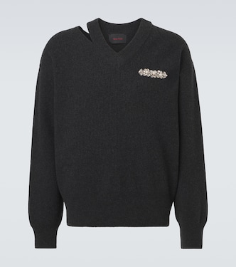 Pull en laine mélangée à découpes et ornement | Simone Rocha