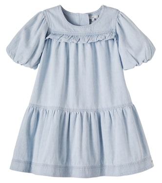 Ruffled denim dress | Chloé Kids