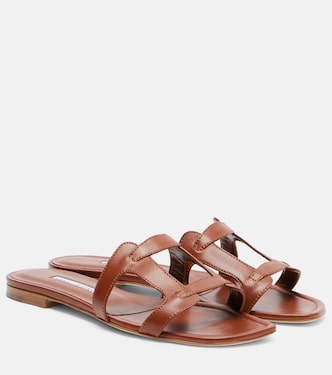 Grellanuflat leather sandals | Manolo Blahnik