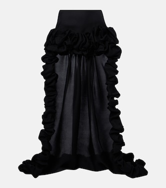 Asymmetrischer Minirock aus Seiden-Gazar | Saint Laurent