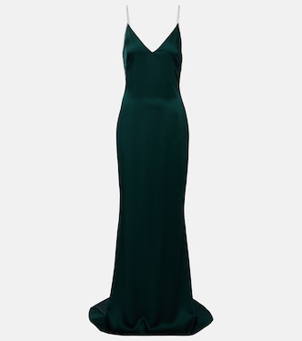 Crystal-embellished satin slip dress | Tom Ford