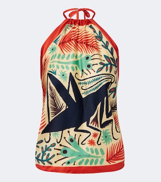 Printed halterneck silk top | Etro