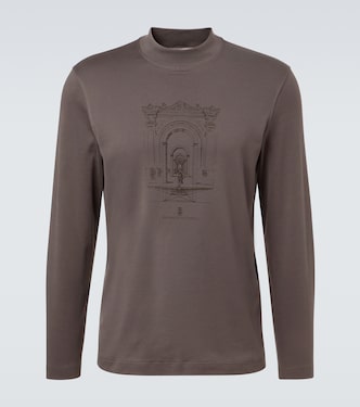 Printed cotton jersey T-shirt | Brunello Cucinelli