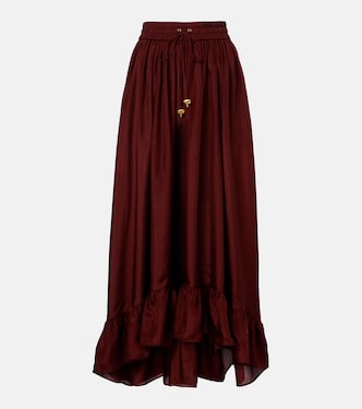 Aster gathered silk habotai maxi skirt | Zimmermann