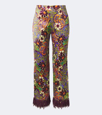 Joanna fringed printed wide-leg pants | Alémais