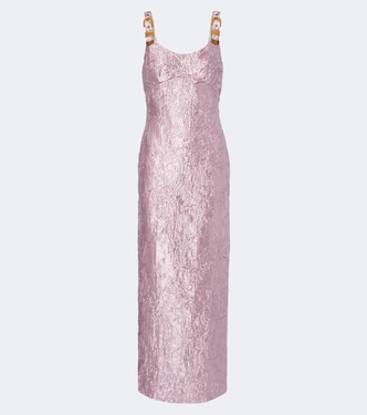 Abito lungo in cady e satin | Versace