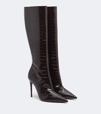 Vera croc-effect leather knee-high boots | Paris Texas