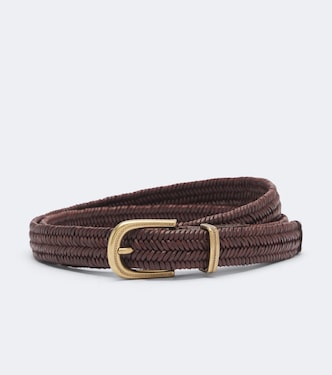 Woven leather belt | Brunello Cucinelli