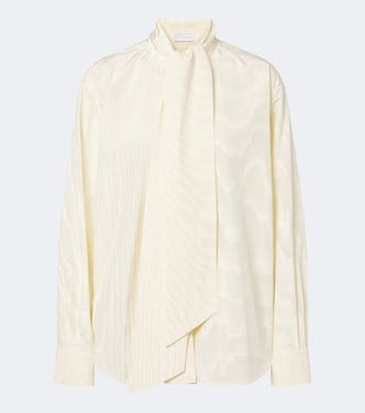 Tie-neck moiré blouse | Stella McCartney