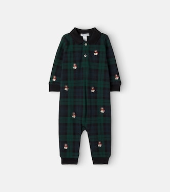 Baby embroidered plaid cotton onesie | Polo Ralph Lauren Kids