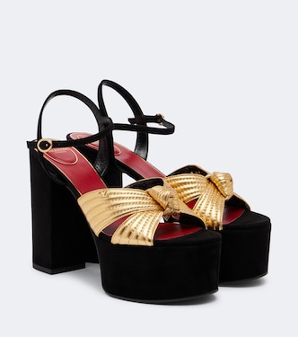 Crasher metallic leather platform sandals | Valentino Garavani