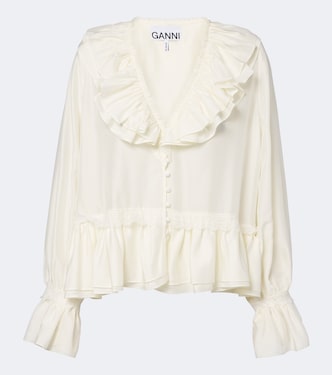 Bluse mit Spitze | Ganni