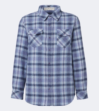 Uniform plaid cashmere shirt with amethysts | God's True Cashmere