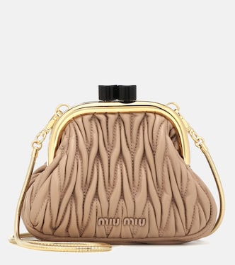 Miu Belle Mini matelassé leather clutch | Miu Miu