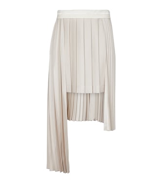 Pleated asymmetric midi skirt | Peter Do