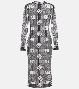 Robe midi en tulle à logo | Dolce&Gabbana
