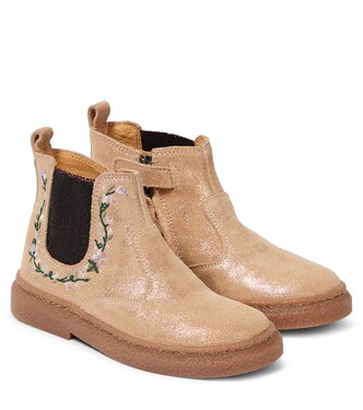 Embroidered suede Chelsea boots | Pom d'Api