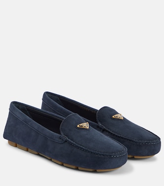 Logo suede loafers | Prada