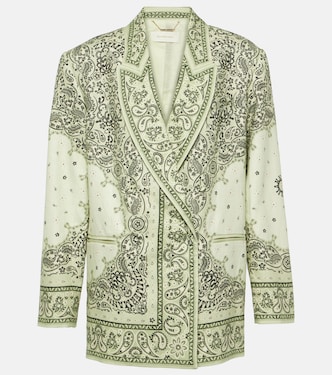 Blazer Matchmaker de lino estampada | Zimmermann
