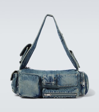 Superbusy Sling Small denim shoulder bag | Balenciaga