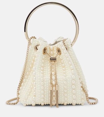Bon Bon Small satin bucket bag | Jimmy Choo