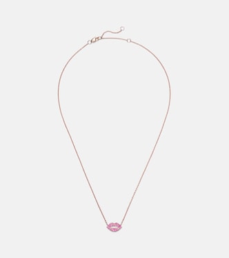 Collier Scarlett Kiss en or rose 14 ct et saphirs roses | Roxanne First