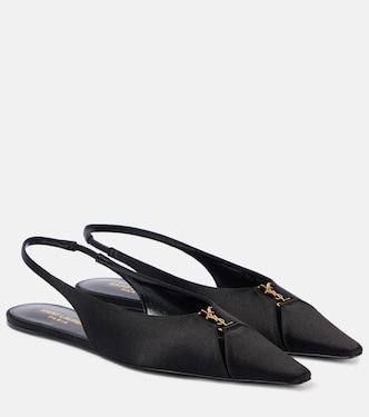 Slingback-Ballerinas Babylone aus Satin | Saint Laurent