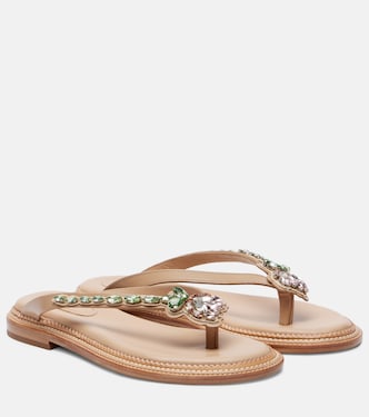 Embellished leather thong sandals | Simone Rocha