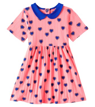 Outlined Hearts cotton-blend dress | Mini Rodini