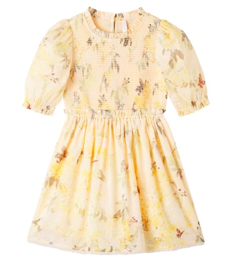 Cascadian floral shirred cotton dress | Zimmermann Kids