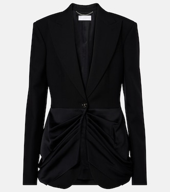 Draped satin-trimmed wool blazer | Stella McCartney