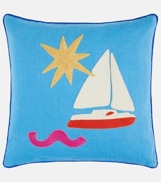 Playa Sailboat linen cushion | Jonathan Adler
